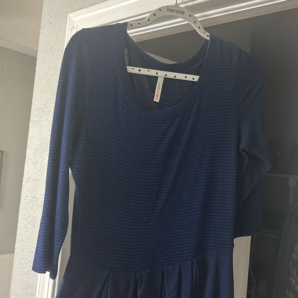 Navy ModCloth Gilli A-lined Dress 3/4 sleeves - Picture 5 of 10